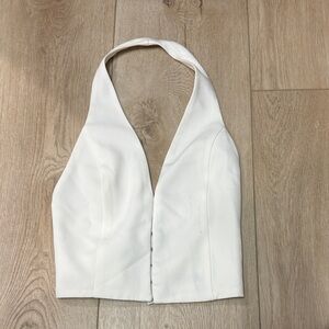 Zara White Halter Vest Top